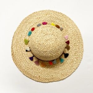 Pool To Party by Subtle Luxury Womens Colorful Rainbow Tassel Floppy Straw Hat